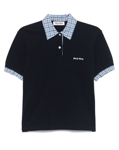 Многослойная рубашка поло, синий Miu miu