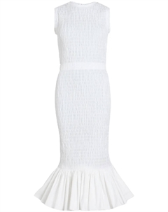 Платье миди со сборками, белый Patou