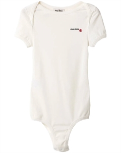 Боди с вышивкой из коллаборации с Petit Bateau, белый Miu miu