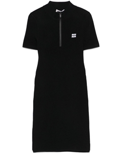 Платье мини в рубчик, черный Miu miu