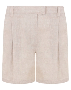 Льняные шорты, нейтральный цвет Brunello cucinelli