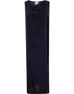 Платье-трапеция PAROSH с драпировкой на шее, синий Parosh