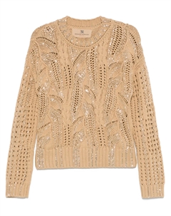 Свитер с кристаллами, коричневый Ermanno scervino