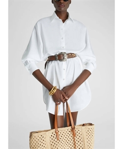 Рубашка из поплина с пуговицами-драгоценностями от, белый Ermanno scervino