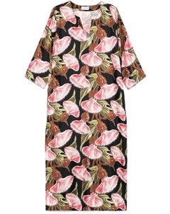 Платье макси с цветочным принтом, черный Parosh