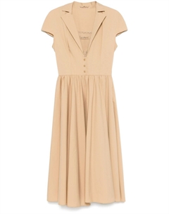 Расклешенное платье миди, нейтральный цвет Ermanno scervino