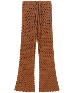 Брюки из хлопка, связанные крючком, коричневый Ermanno scervino