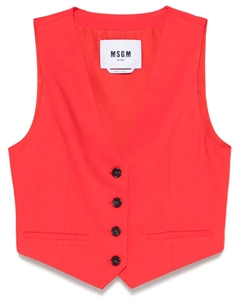 Жилет с текстурой slub, красный Msgm