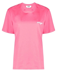 Футболка с вышитым логотипом, розовый Msgm