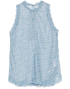 Топ с цветочным принтом, синий Ermanno scervino
