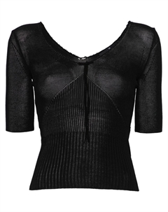 Топ с V-образным вырезом, черный Ermanno scervino