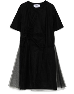 Платье с сетчатыми вставками, черный Msgm