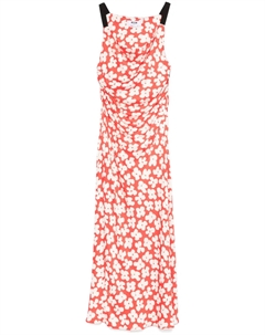 Платье макси с цветочным принтом, красный Msgm