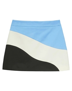 Юбка мини в стиле колор-блок, белый Msgm