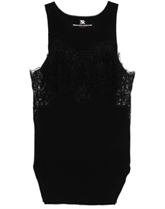 Топ с кружевной вставкой, черный Ermanno scervino