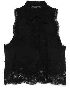 Рубашка с цветочной аппликацией, черный Ermanno scervino