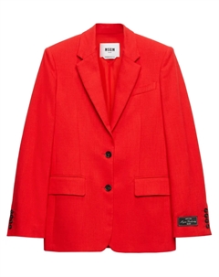 Однобортный пиджак, красный Msgm