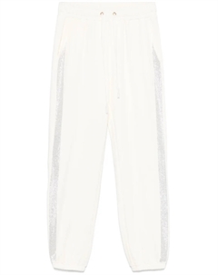Спортивные брюки, отделанные стразами, белый Liu jo