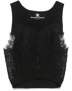 Топ с кружевом, черный Ermanno scervino