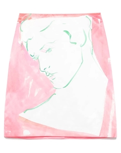 Юбка миди с абстрактным принтом из коллаборации с Luke Edward Hall, розовый Msgm