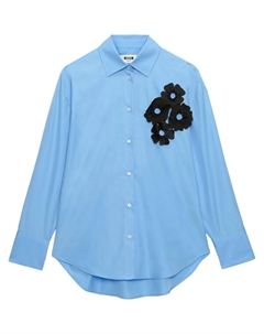 Рубашка с цветочной аппликацией, синий Msgm