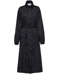 Плащ Re-Nylon с логотипом, черный Prada