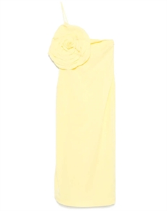 Платье миди с цветочной аппликацией, желтый Blumarine