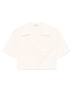 Укороченная рубашка, нейтральный цвет Sandro