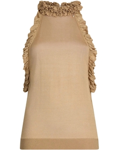 Трикотажный топ без рукавов, коричневый Liu jo