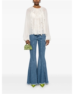 Блузка из жоржета с оборками, белый Blumarine