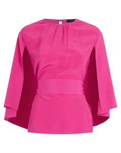 Крепдешиновая блузка с поясом, розовый Liu jo