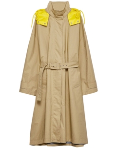 Поплиновый плащ, нейтральный цвет Prada