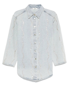 Рубашка со стразами, синий Sandro