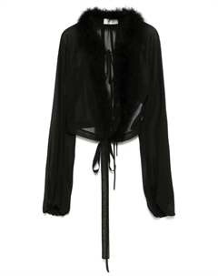 Блузка с перьями, черный Blumarine