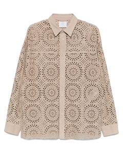 Рубашка с вырезами, нейтральный цвет Eleventy