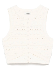 Топ с цветочной аппликацией, нейтральный Sandro