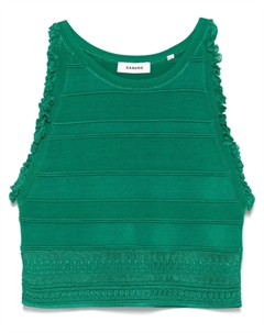 Трикотажный топ без рукавов, зеленый Sandro