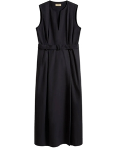 Длинное платье с поясом, черный Woolrich