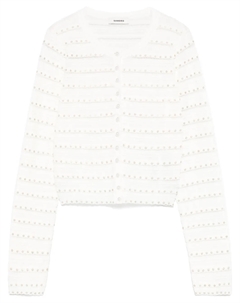 Кардиган с бисером, белый Sandro