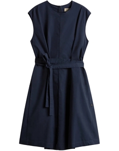 Платье из шерстяного поплина с поясом, синий Woolrich