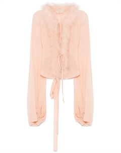 Блузка с перьями, розовый Blumarine