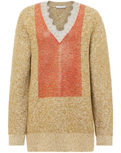 Джемпер с кружевной отделкой, золотой Jw anderson