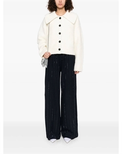 Брюки, украшенные стразами, синий Self-portrait