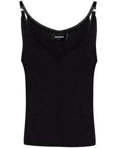Топ без рукавов на крючках, черный Dsquared2