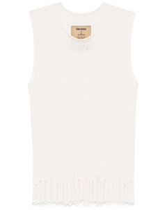 Топ в рубчик, нейтральный цвет Uma wang