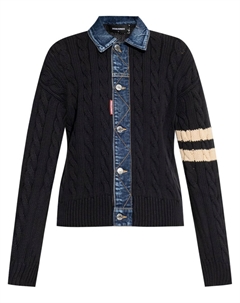 Кардиган фактурной вязки, синий Dsquared2