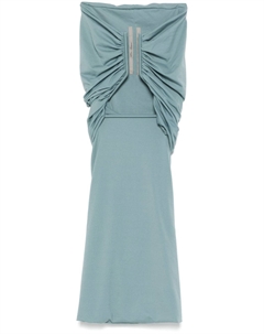 Трикотажное мини-платье с зубчатой отделкой, синий Rick owens