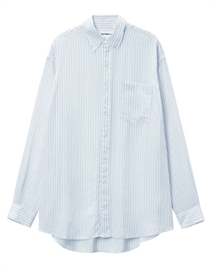 Рубашка свободного кроя в полоску, синий Alexander wang