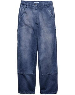 Брюки-карго с логотипом Triangle, синий Prada