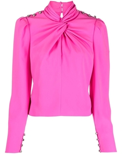 Блузка с длинными рукавами и драпировкой, розовый Self-portrait